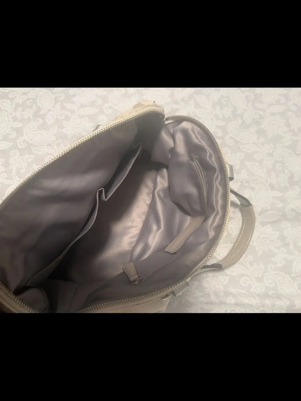 Coach Signature Canvas Satchel in Light Beige with Silver Hardware